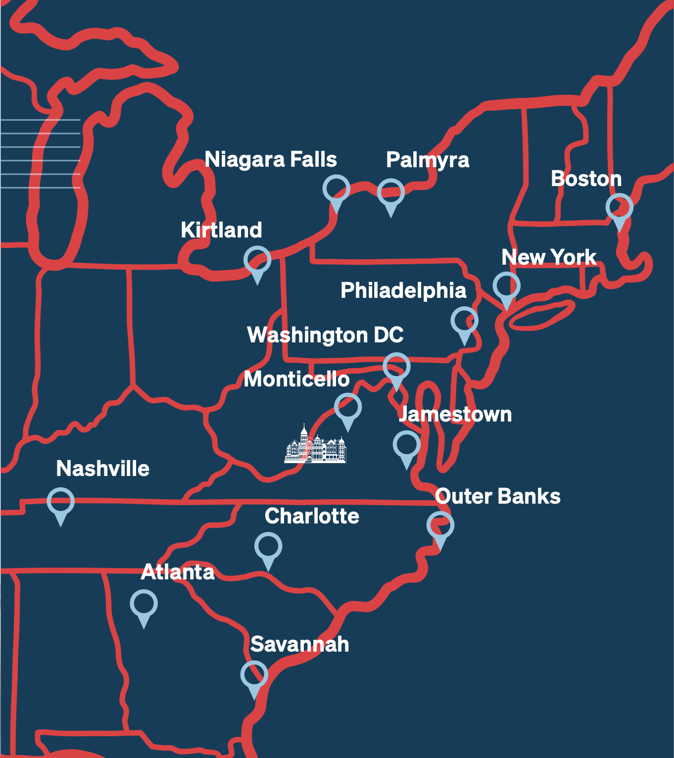 East Coast locations near SVU graphic